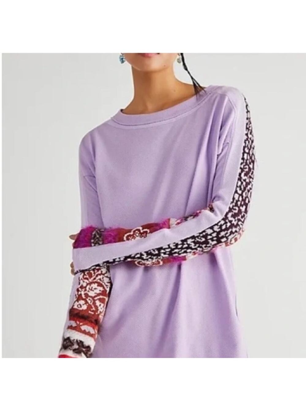 Free People On My Way thermal lavender top size XS NWT